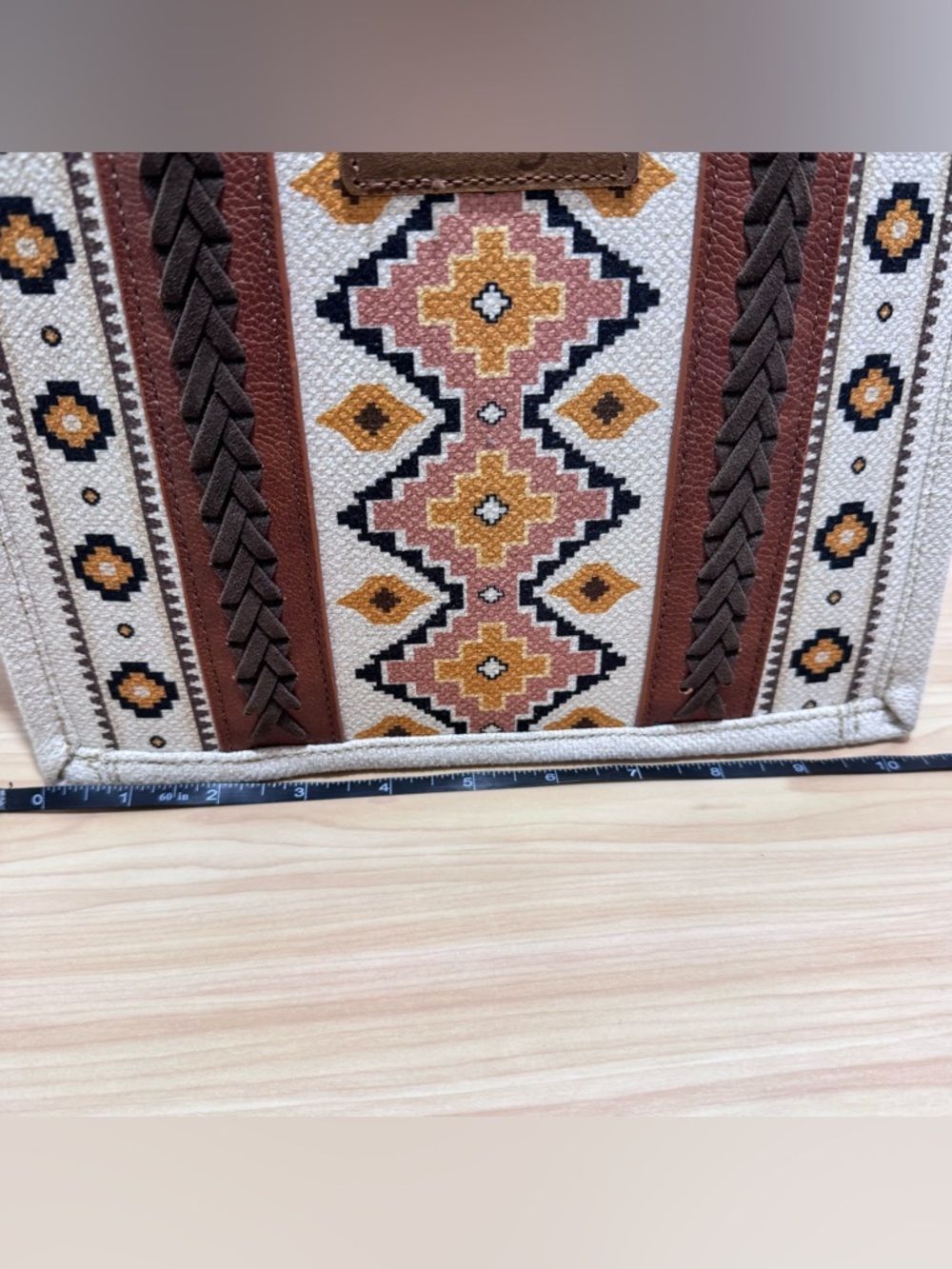 Wrangler SOUTHWEST PRINT MINI TOTE Crossbody Purse w/Strap + Mini Zip Card Case - Picture 10 of 15